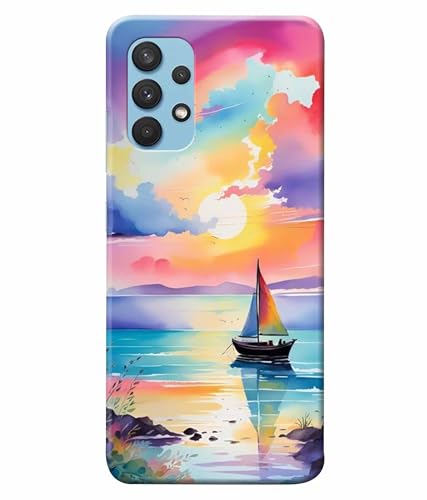 Image of Printed Hard Back Case Cover & Compatible for Samsung Galaxy A33 5G / SM-A336EP, Samsung A33 5G | Vector Ship Nature Art (Multicolor) - D1209