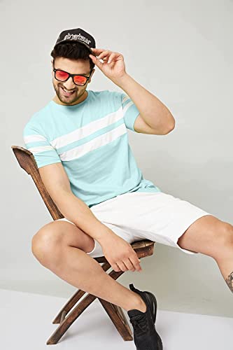Image of RodZen Men's Polyester Round Neck Regular Fit Striped T-Shirt (Combo Pack of 2)