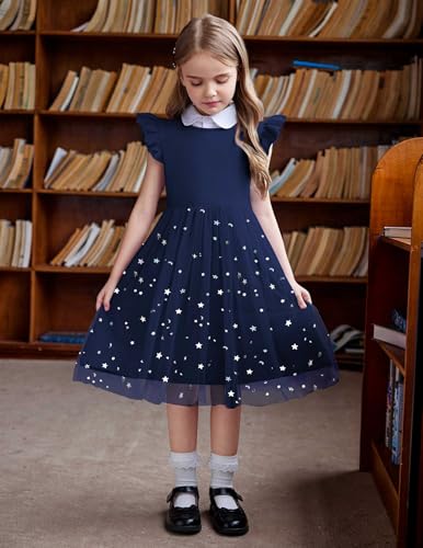 Image of Arshiner Toddler Tutu Dress Little Girls Fluffy Summer Dresses Casual Party Tulle Sundress for Kids 2-6Y