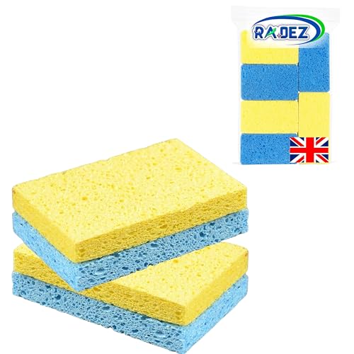 Washing Up Sponges Set 12 Pack Eco Friendly, Biodegradable or Foam | Variety Kitchen Cleaning Sponges for Dishes, Pots & Pans Uk Brand