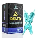 Linetion Delta Tattoo Needles 50 Pcs Assorted Mixed Size Full Membrane Professional Disposable Tattoo Cartridge Needles #10 3RL 05RL 07RL 09RL 11RL & #10 07RM 09RM 11RM 13RM 15RM(#10RL&RM Mixed)