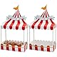 WEBEEDY 2 Stück Karneval Cupcake Ständer Dessert Tisch Display Set Rot Weiße Streifen Popcorn Stand Tischdekoration Kuchen Snack Halter Für Geburtstage Hochzeit Zirkusparty