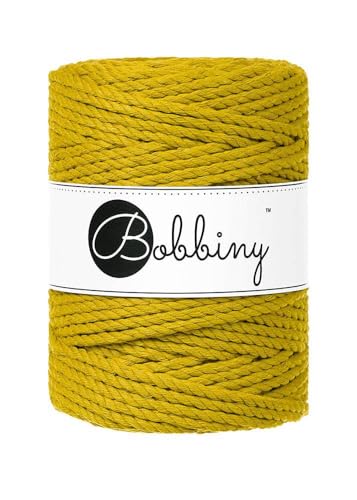 Bobbiny XXL 5mm 3 Ply Macrame Cord (Spicy Yellow) 108yds/330ft (100% Recycled Cotton)