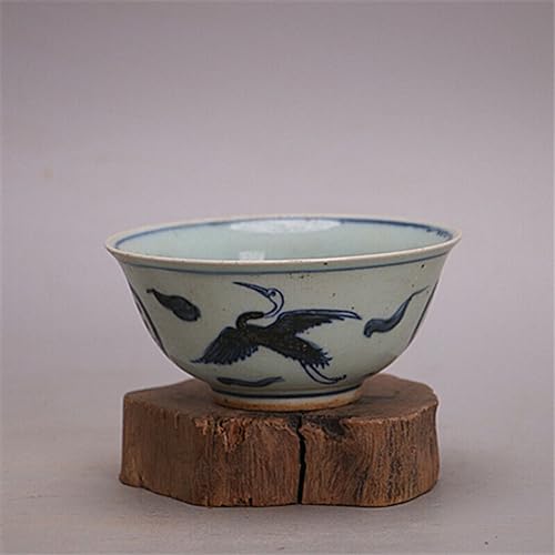 Cuenco de porcelana china Ming de 4.6 pulgadas azul y blanco 2