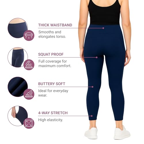 Image of SATINA High Waisted Leggings for Women - Comfortable and Stretchy in Versatile Sizes and Colors