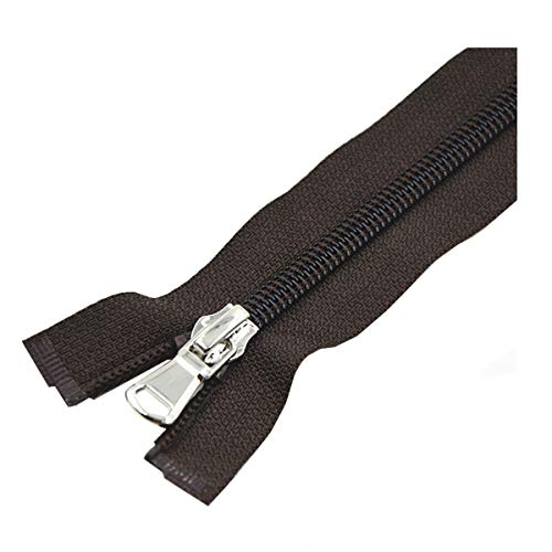 Cremalleras, 2 cremalleras de nailon n.° 5 for coser chaquetas de exterior, costura de extremo abierto, manualidades y prendas de vestir.(Dk Coffee,70cm)