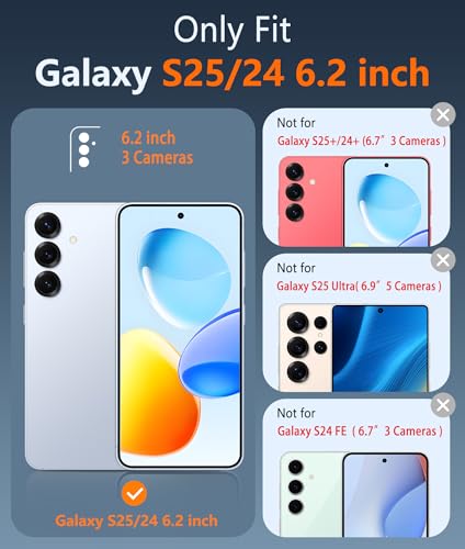 Image of FNTCASE for Samsung Galaxy S25 Case: for Galaxy S24 Case Military Grade Drop Protection Anti Yellowing Cell Phone Cover - Rugged Shockproof Protective Bumper Transparent Cases(Black)