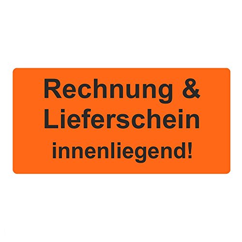 Warnetiketten/Versandetiketten \"Rechnung & Lieferschein innenliegend\" auf Rolle - 30 x 62 mm - 1.000 Stück Warnetiketten/Versandetiketten \"Rechnung & Lieferschein innenliegend\" auf Rolle - 30 x 62 mm - 1.000 Stück