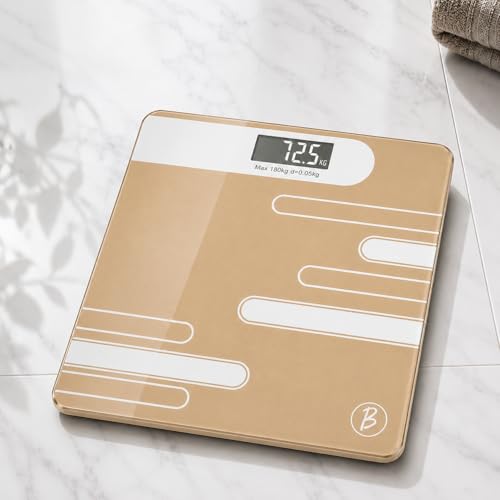 Image of Btag Premium Digital Body Weight Scale | 26x26 cm Wide Platform | Clear LCD Display | Anti-Skid Base | 180 kg Capacity Abstract Design (Camel)