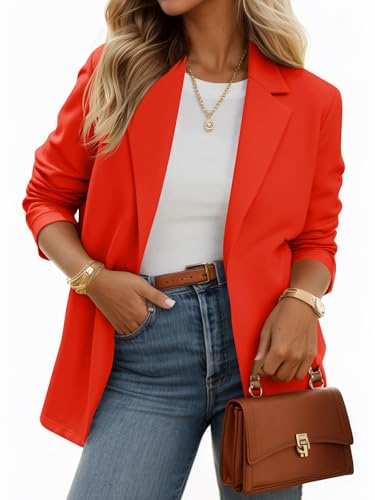 Cicy Bell Womens Casual Knit Blazer Long Sleeve Open Front Blazers Stretchy Work Office Suit Jackets with Pockets