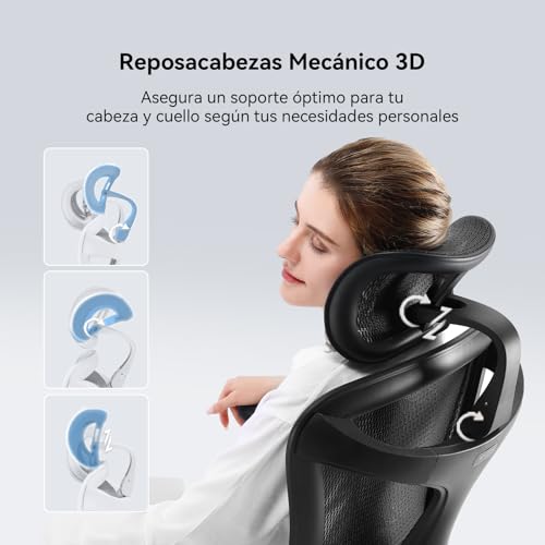 Image of SIHOO Ergonomic Office Chair Dynamic Lumbar Support, 3D Armrests Adjustable Backrest, Footrest for Optimal Comfort, Home Desk Chair, Doro C300, Black(150kg)
