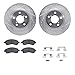 Dynamic Friction Company Front Brake Rotors-Drilled and Slotted-Silver with 5000 Advanced Brake Pads includes Hardware 7512-13007