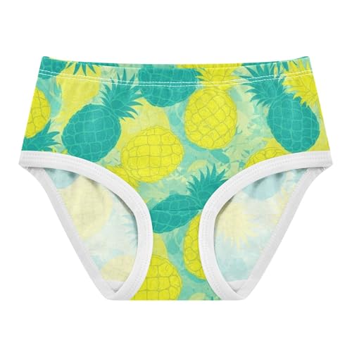 Yellow Pineapples Teal Watercolor Toddler Girls Underwear 2t Cotton Cute Panties Girl Animals Kids Undies Briefs