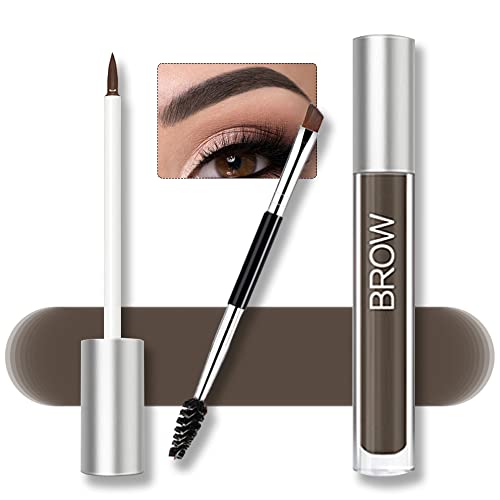 Semi-permanent Eyebrow Gel for Waterproof, Long Lasting, Smudge-Proof, Sweat Resistant, Full Natural, Brow Pen Tinted Makeup (BLACK BROWN)