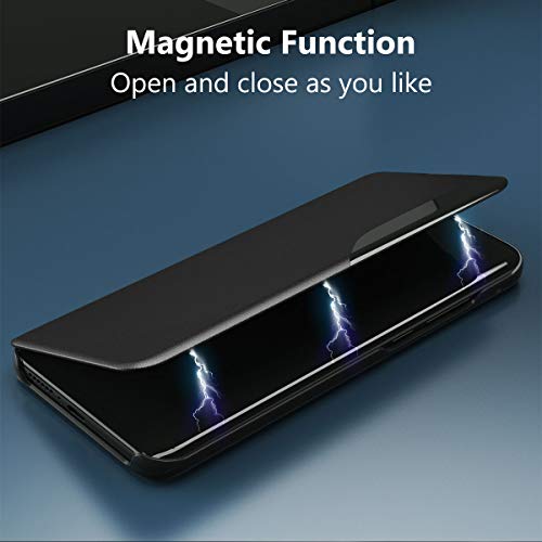 Oihxse Smart View Cover compatibel met Samsung Galaxy Note 20, beschermhoes met klapdeksel van leer met [kijkvenster… - Image 3