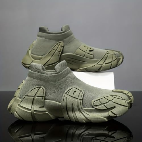 Mens Mesh Sock Sneakers Fashion Breathable Running Shoes,Lightweight Outdoor Non-Slip Air Cushion Platform Trainers Sneakers,Casual Slip On Gym Workout Athletic Comfort Shoes Footwear2