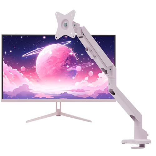 Image of Pixio PX275 Wave Pink 27 inch 100Hz Refresh Rate QHD 1440p Resolution IPS Panel 1ms MPRT Response Time Gaming Monitor and PS1S Wave Pink Single Monitor Arm - Fits up to 32 inches and 19.8lbs