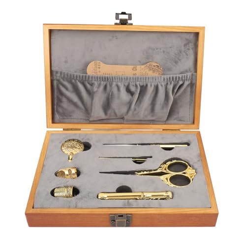 Vintage Sewing Box, Crafted from Premium Solid Wood, Including Sewing Tools, for Storing and Displaying Craft Items with Nostalgic Beauty