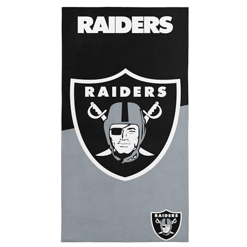 Image of Northwest NFL Las Vegas Raiders Microfiber Beach Towel, 30 x 60 Inches - Quick Dry, Sand Resistant, Lightweight, Highly Absorbent, Incisor Design