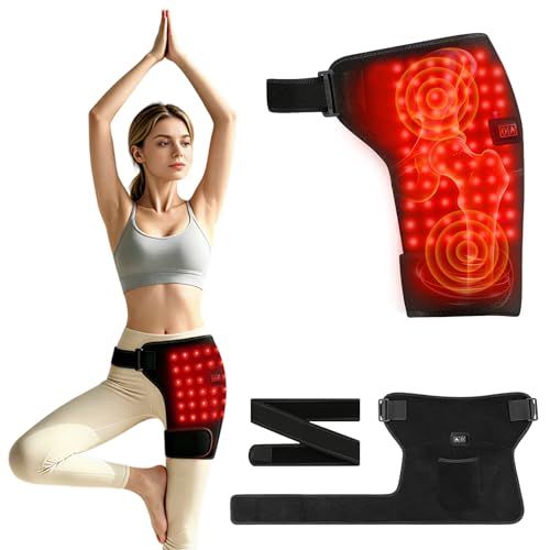 Red Light Therapy Hip & Thigh Wrap 105 Pcs Red Light Beads 3 Heat & Vibration Modes USB Portable Red Light Therapy for Hip Ideal for Home Office & Travel Use