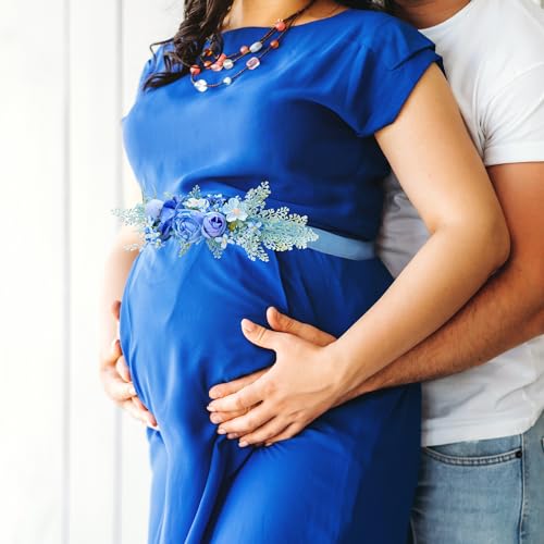 Handmade Maternity Flower Belt - Pregnancy Floral Sash Mom to Be Belts for Wedding Maternity Shoot Baby Shower2