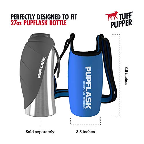 Tuff Pupper Pupflask Insulated Neoprene Dog Water Bottle Holder Sling With Wide Adjustable Shoulder Strap, Great For Travel, Walking, Hiking, Portable Pet Water Bottle Holder (27 Oz, Nebulas Blue) #TOP1