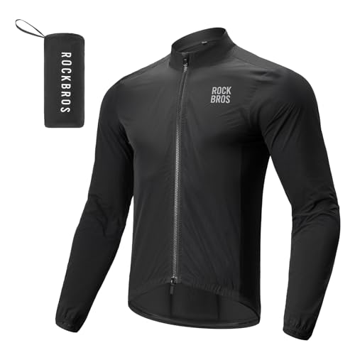 ROCKBROS Windjacke Fahrradjacke Herren, Ultraleichte Atmungsaktiv Radsportjacke, Kompakt Sportjacke, Schwarz, windbreaker Rennrad Herren, Schwarz L ROCKBROS Windjacke Fahrradjacke Herren, Ultraleichte Atmungsaktiv Radsportjacke, Kompakt Sportjacke, Schwarz, windbreaker Rennrad Herren, Schwarz L