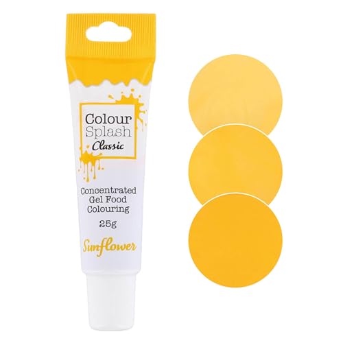 COLOUR SPLASH Food Colouring Gel Tube, Edible Ingredients, Highly Concentrated Gels, Easy to Use Squeezy Tubes, Transform Plain Cakes Into Bright, Eye-Catching Creations - Sunflower Yellow 25g