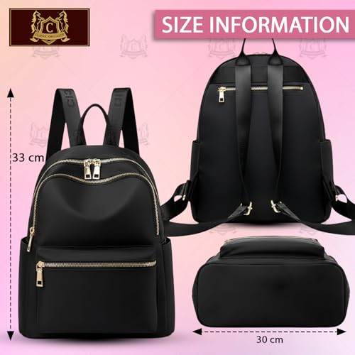Image of Ethnic Style Waterproof Oxford Backpack for Women & Girls | Fashion Travel Canvas Look Nylon Bag | Large Capacity Printed Laptop Backpack for College