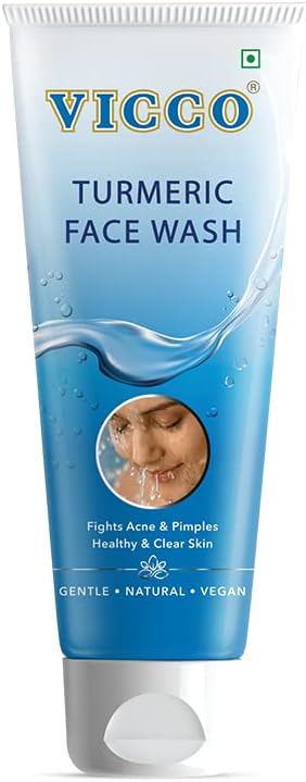 Vicco Turmeric Face Wash for Glowing Skin, Removes Blackheads & Tan | Fights Pimples, Skin Infections & Minor Wounds [70gm Each | Pack of 3]