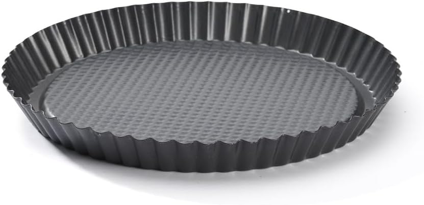 De Buyer Round Fluted Fruit Tart Mould, 29.21 x 27 x 0.41 cm, Silver
