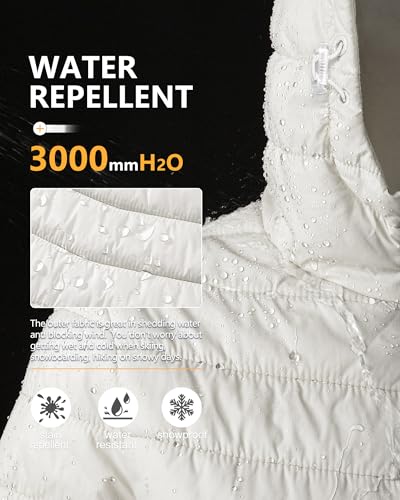 Outdoor Ventures Women's Winter Lightweight Puffer Jacket with Hood, Warm, Short, Packable, Quilted, Transitional, Padded Jacket for Ladies, Lined for Hiking, Travel Cream 3XL - Image 3