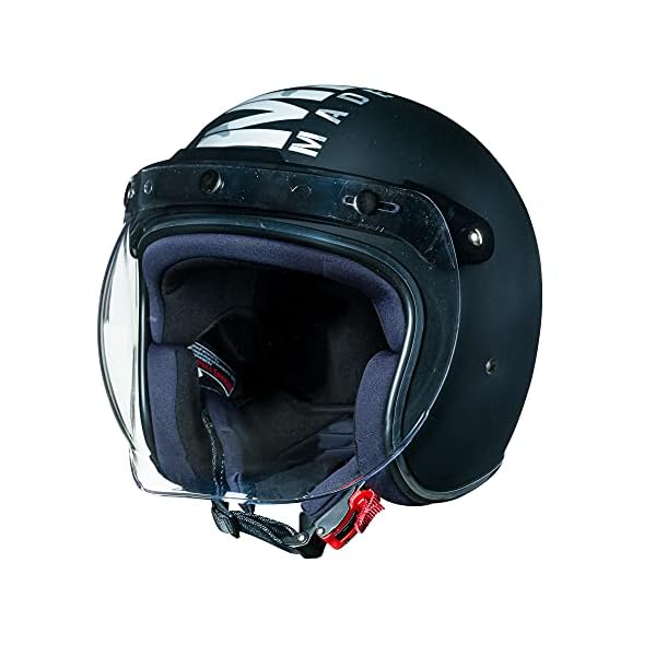 Royal Enfield Open Face Camo MLG Helmet with Bubble Visor Matt Black, Size: L(59-60cm)