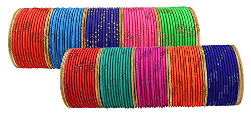Base and Zari Dotted Bangle Set for Girls, Pack of 144