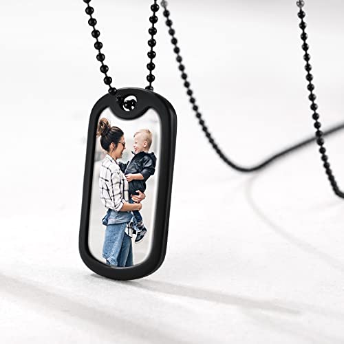 U7 Customized Picture On Black Dog Tags Necklace For Solider With Silicone Silencer #TOP7