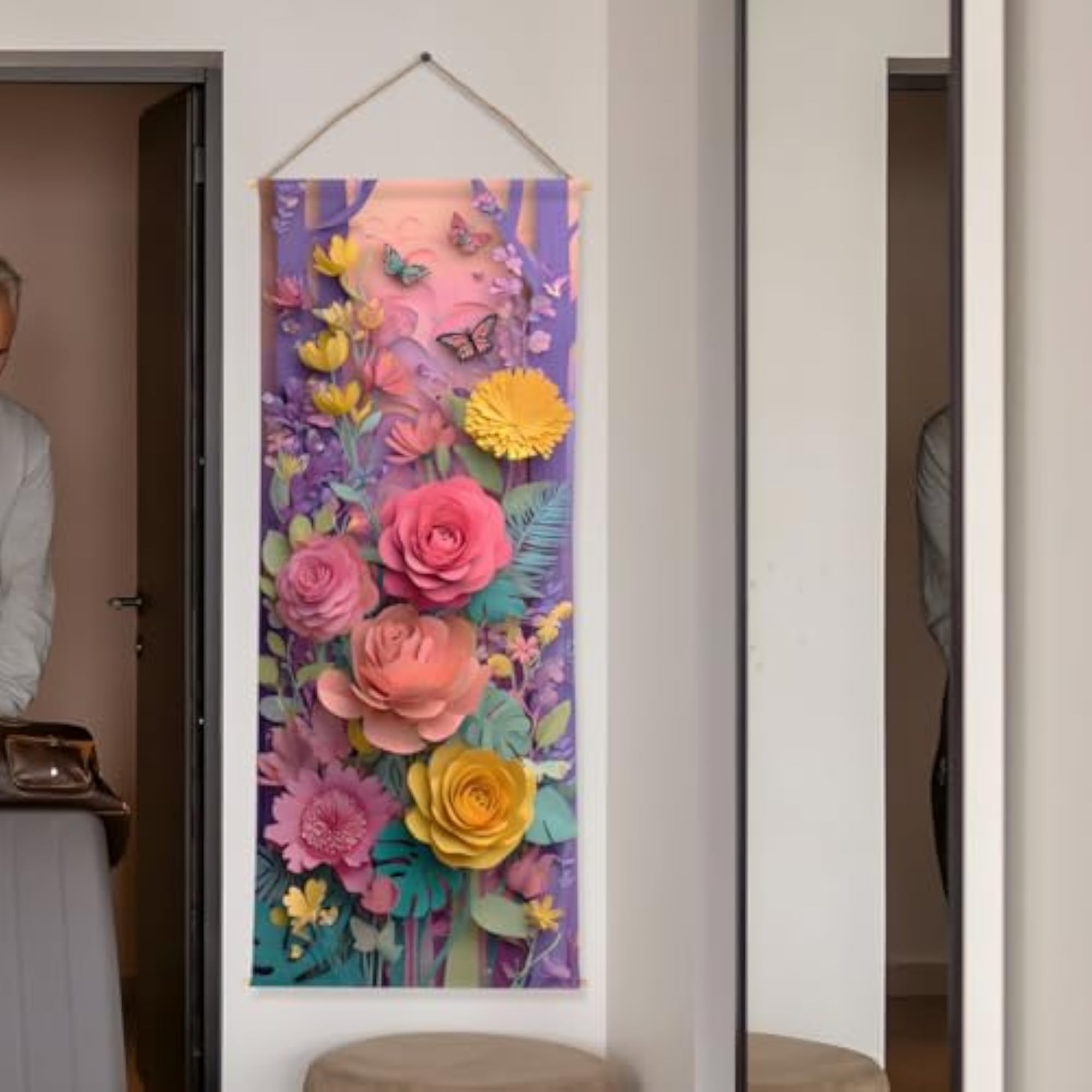 Nature Theme Wall Hanging Tapestry 24x60 In