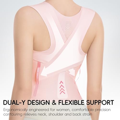 babaka Posture Corrector for Women, Invisible Lightweight Adjustable Back Brace for Upper and Lower Back Pain Relief, Hunchback, Hump, Scoliosis, Thoracic, Spine Corrector Under Clothes (Pink, Medium, Waist: 29''-35'') - Image 6