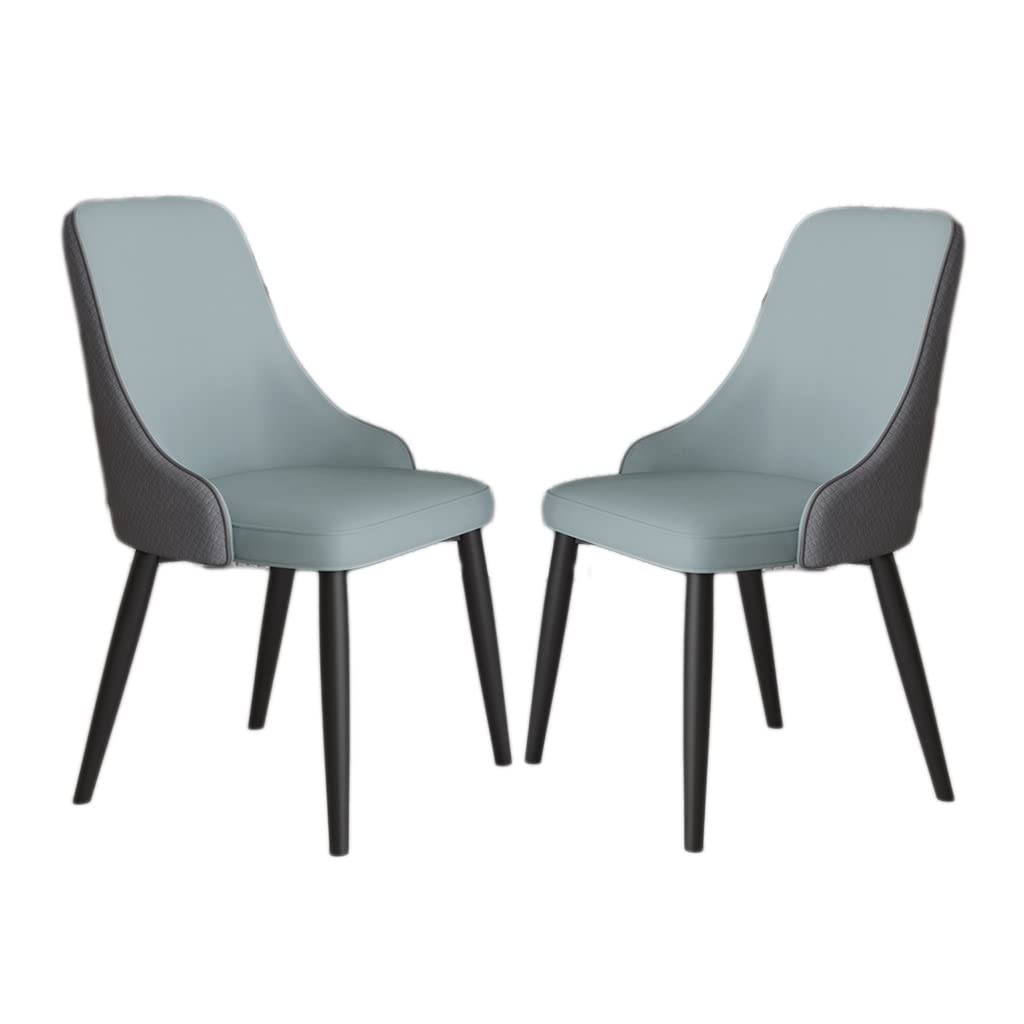 Chaise de salle à manger bleue en lot de 2 avec pieds en métal robustes Générique