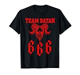 Sarkastisches Halloween Gothic Kostüm: Team Satan 666.