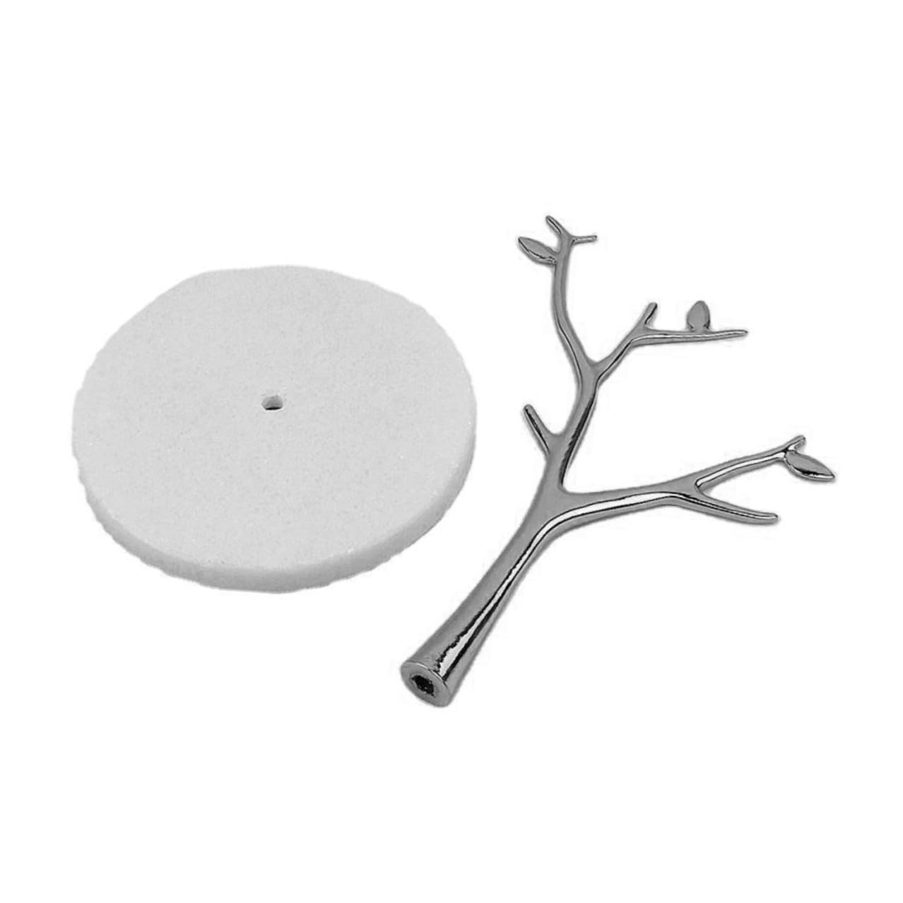 ibasenice Organizador de Joyas Soporte para Pendientes y Collares Bandeja Creativa Forma de Árbol de Mármol y Metal Plata para Uso Personal y Comercial
