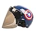 Towel Rings Casco Bici per Bambini con Visiera Parasole per Skateboard E Scooter Elettrico Capitano America Casco Unisex Bambini M (48~52 Cm)