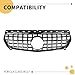 MAXDOM Replacement Front Upper Grill Fit for Mercedes Benz (2013-2019) W117 C117 CLA-Class CLA200 CLA250 CLA45 AMG – Gloss Black GTR GT Style ABS Grille