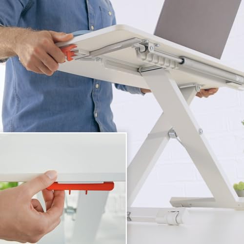 Leitz Ergo Standing Desk Converter, Adjustable Sit to Stand Up Desk Workstation, Monitor Riser, Holds Laptop and Mouse (65330085-NA) by Leitz - Image 4