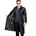 MERRYHE Piel De Oveja para Hombre Breasted Rompevientos Larga Gabardina Negocios Vestido...