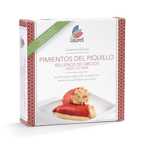Laurel - Pimientos Piquillo Rellenos de Oricios lata 280 g | Sabores de Asturias