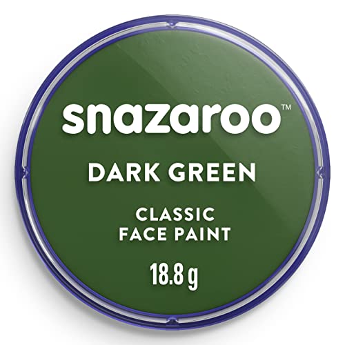 Snazaroo Classic Face and Body Paint Dark Green Colour Water Based Easily Washable SFX Makeup