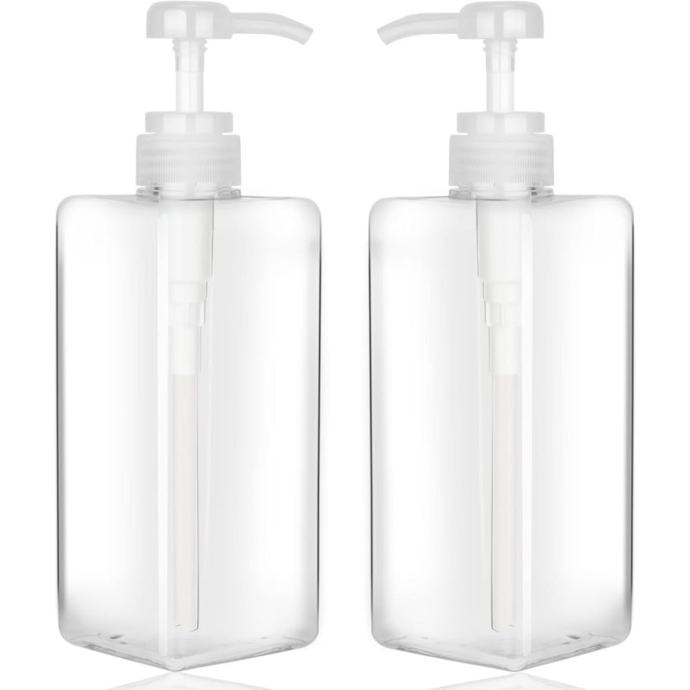 Lanteyoupin Transparent 2-Pack 650Ml Refillable Soap Dispenser Bottles, Empty Plastic Pump Containers For Hand Wash, Shampoo & Detergent