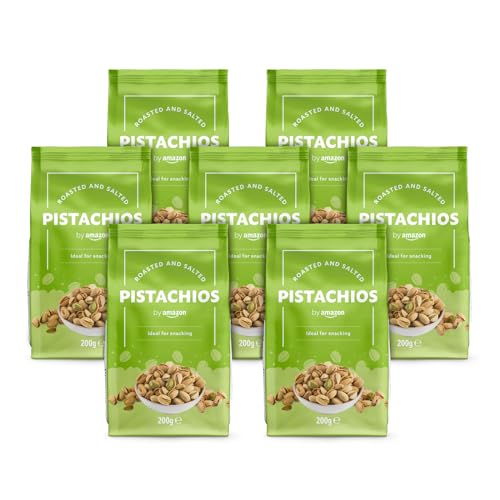 by Amazon Pistachos tostados y salados, 1400g, 7 Paquetes de 200g