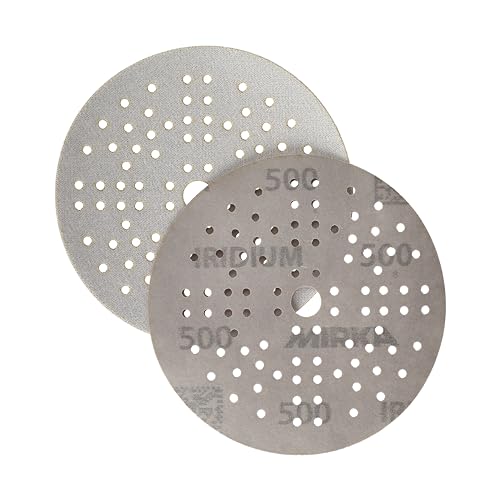 Mirka Iridium Premium-Schleifpapier Ø 125mm Klett 89-Loch, Korn 500, 100 Stk/Zum Schleifen von Lack, Spachtel, Grundierung, Holz, Stahl, Mineralwerkstoffe, Kunststoff