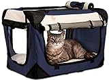 PetLuv 'Happy Cat Premium Cat Carrier Soft Sided Foldable Top & Side Loading Pet Crate & Carrier Locking Zippers Shoulder Straps Seat Belt Lock Plush Pillow Reduces Anxiety